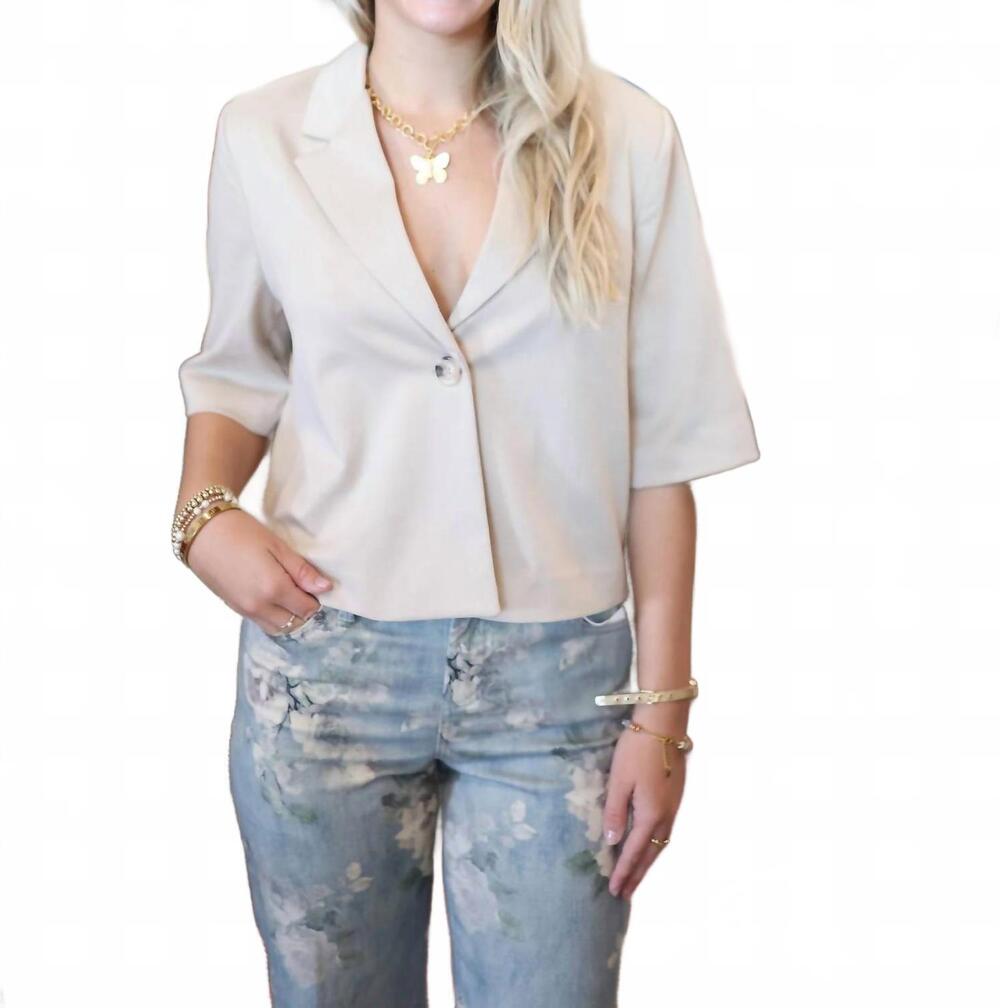 NEW ICHI melanie blazer top in beige